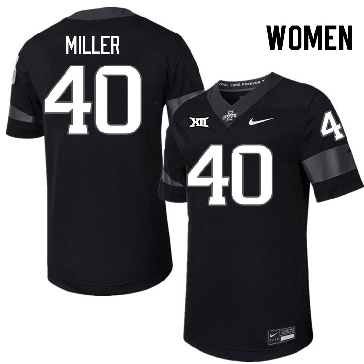 Women #40 Mason Miller Iowa State Cyclones College Football Jerseys Stitched-Black